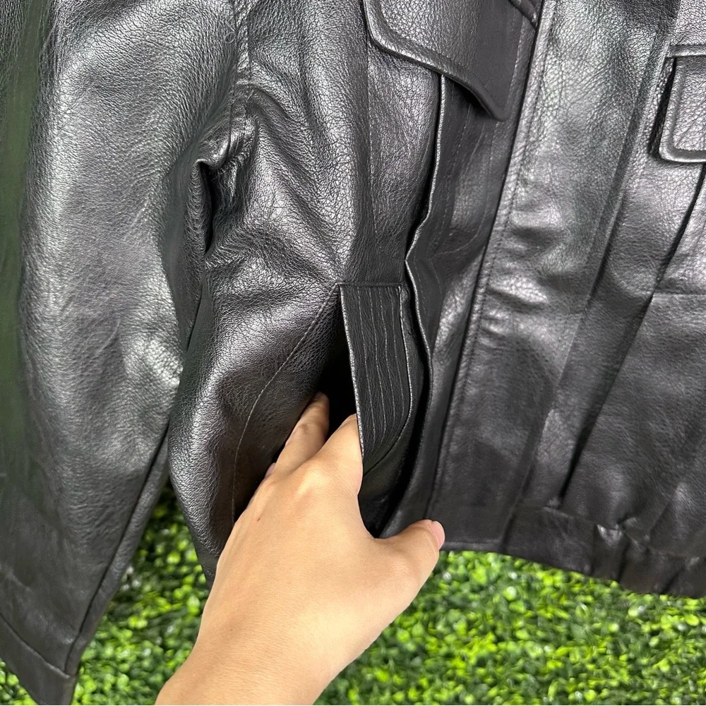 Nwt faux leather Cider Classic Black‎ Leather moto Jacket